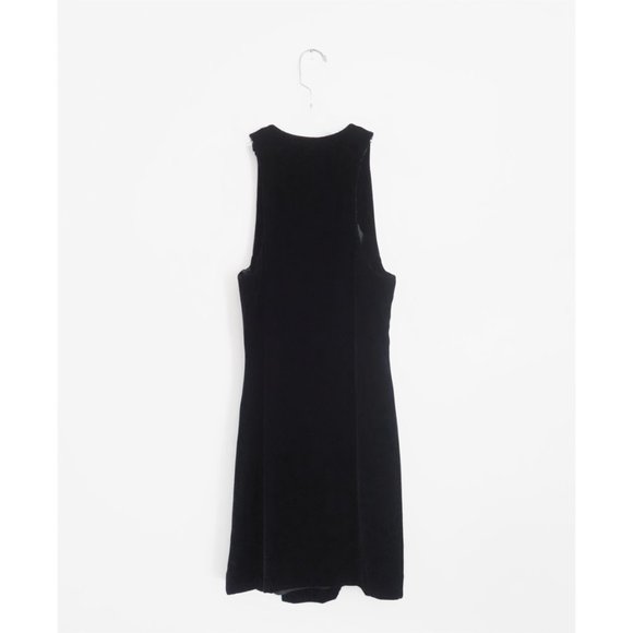 Vintage 80s Polo Ralph Lauren Black Velvet Sheath Mini Dress sz 8 - Picture 2 of 4